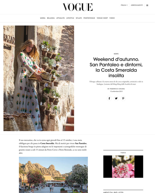 Vogue.it - Article about San Pantaleo, Yashu e Prem