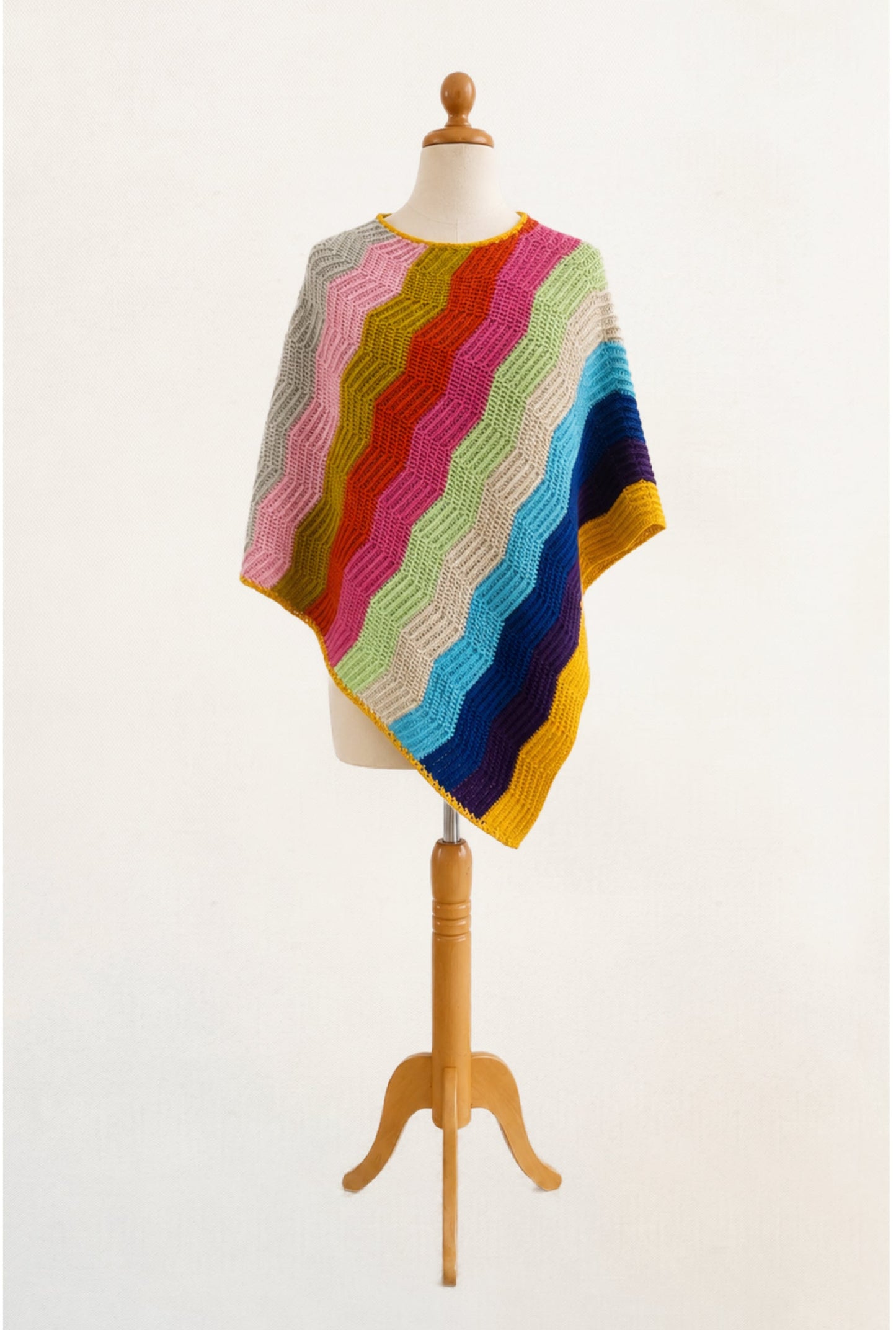 Rainbow Cashmere Poncho