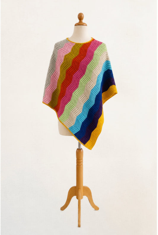 Rainbow Cashmere Poncho