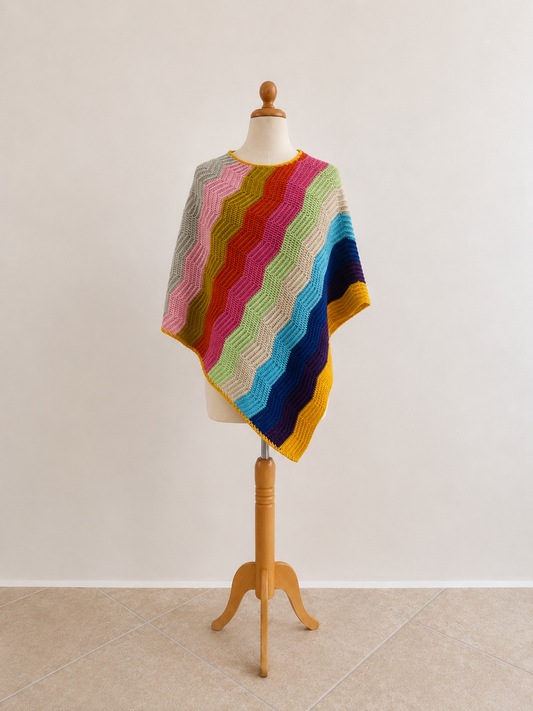 Rainbow Cashmere Poncho